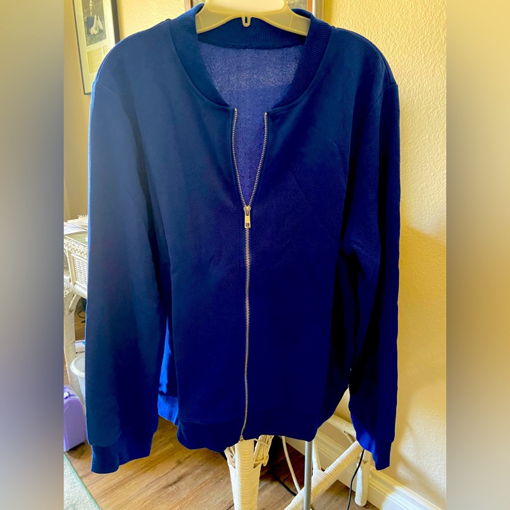 Bright blue casual zipped jacket